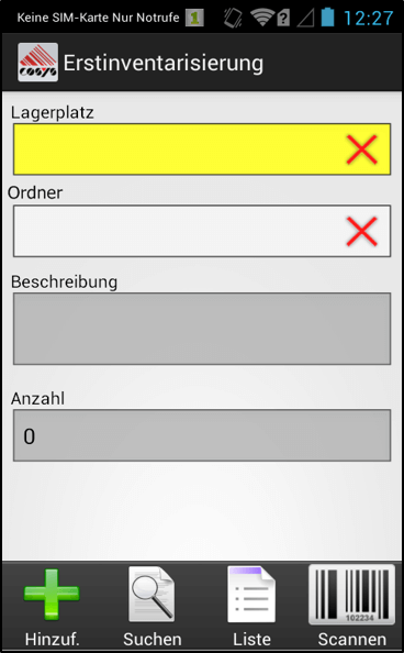 Initial inventory folder document management Initial inventory folder document management
