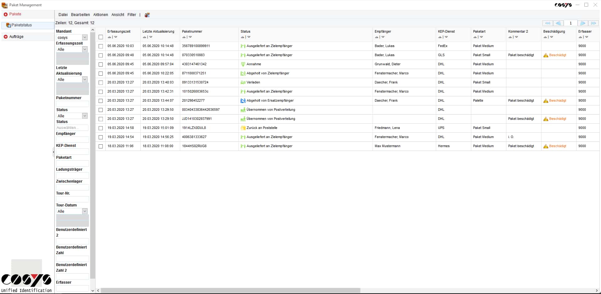 In-house logistics package management In-house logistics package management